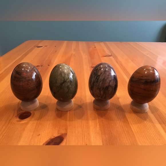 Vintage Holiday Alabaster Stone Eggs Easter Eggs All Year Decor Vintage 99s Lot Of 4 Poshmark
